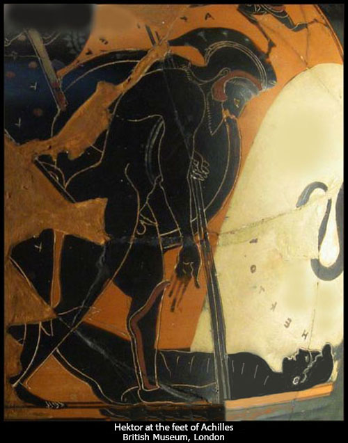 Hektor at the feet of Achilles