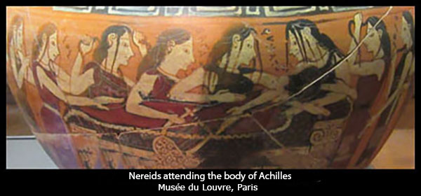 The Nereids attending the body of Achilles