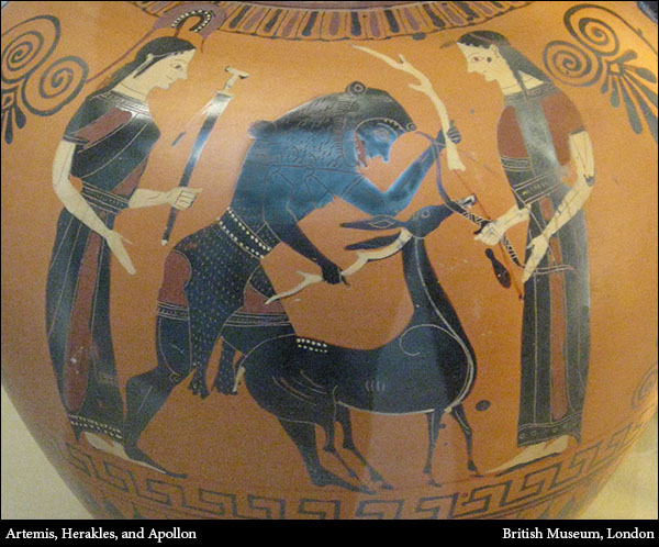 Artemis, Herakles, and Apollon