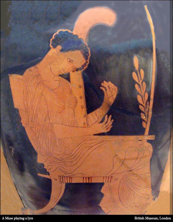 A Muse playing a lyre