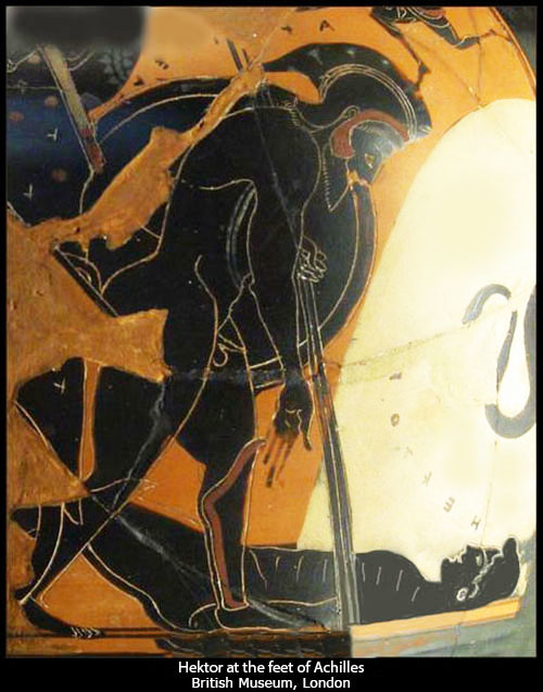 Hektor at the feet of Achilles