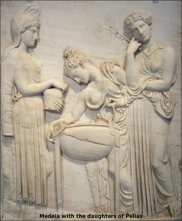 Medeia with the daughters of Pelias