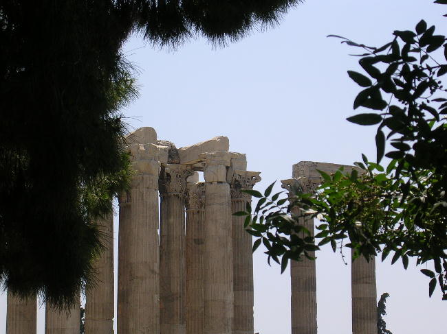 Entering the grounds of the Temple of Zeus in Athens.