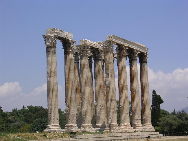 The south-west corner of the ruins of the Temple of Zeus.
