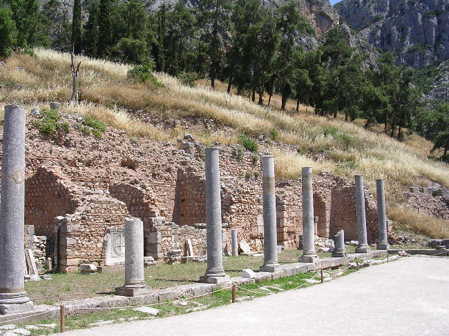 Before you enter the Temple of Apollon at Delphi, you encounter the mall.