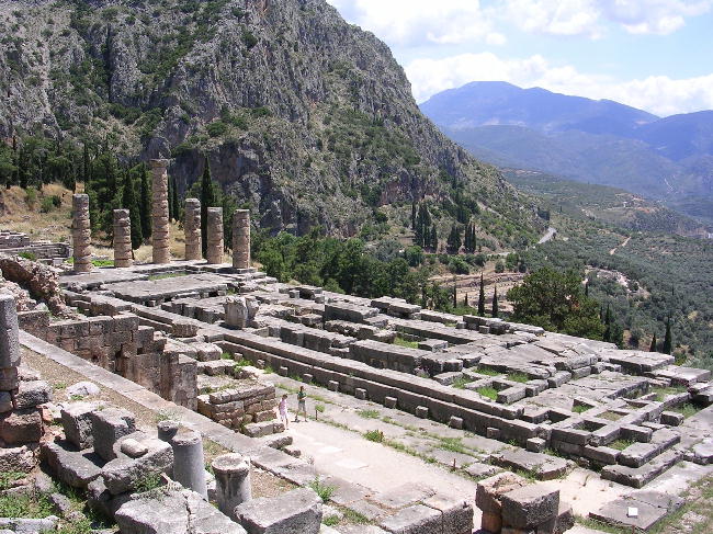 The foundations of the Temple of Apollon at Delphi.