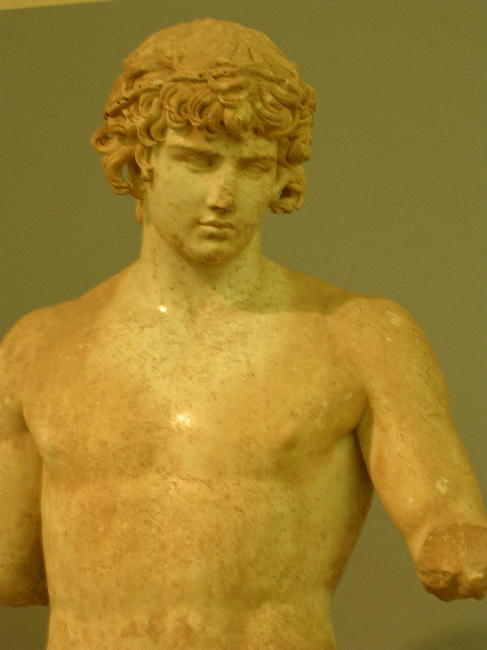 An exquisite marble statue at the museum at Delphi.