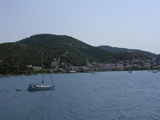 Approaching the island of Poros.